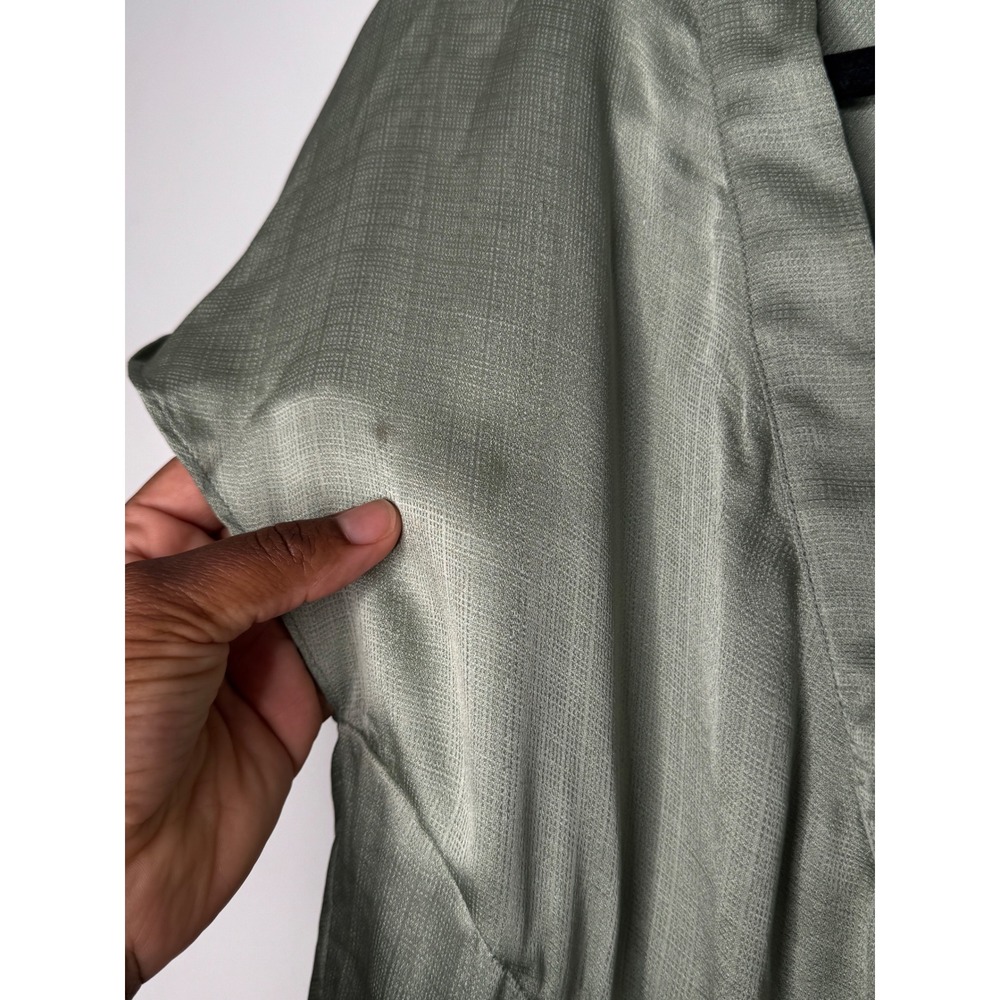 Gary Graham Sage Green Draped V-Neck Avant-Garde Cocoon Dress Size 4 - Picture 3 of 6